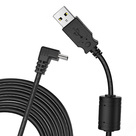 Picture of Pixelman Charging Cable for Garmin GPS,(18AWG 5ft) 90 Degree Angled GPS Vehicle Power Cable,Mini USB Charger Cord for Garmin zumo Garmin nuvi GPS Navigator,Compatible with Mini USB Charging Device