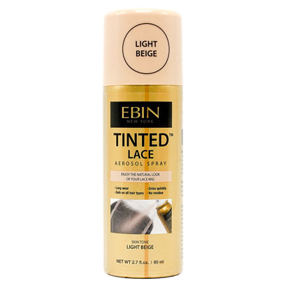 Picture of EBIN NEW YORK Tinted Lace Aerosol Spray - Light Beige 2.7oz/ 80ml, Quick dry, Water Resistant, No Residue, Water Resistant, Even Spray, Matching Skin Tone, Natural Look