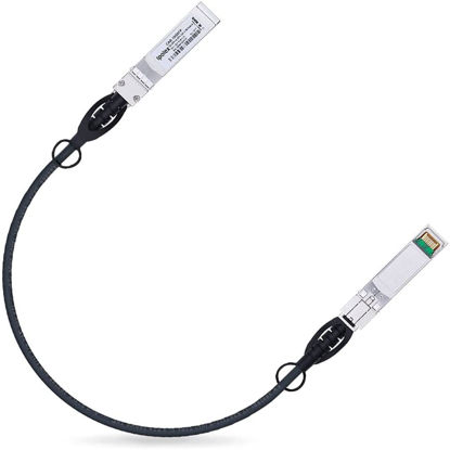 Picture of 10G SFP+ Twinax Cable, Direct Attach Copper(DAC) Passive Cable, 0.25m (0.82ft), for Cisco SFP-H10GB-CU0.25M, Meraki, Ubiquit, Mikrotik, Intel, Fortinet, Netgear, D-Link, Supermicro, TP-Link