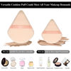 Picture of 12 Pieces Triangle Powder Puff Face Cosmetic Makeup Puff for Loose Powder Soft Body Washable Reusable Foundation Sponge Mineral Powder Wet Dry Makeup Tool(Black, Nude Color,Large, Small)