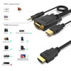 Picture of BENFEI HDMI to VGA, Gold-Plated HDMI to VGA 3 Feet Cable with Power and Audio Compatible for Computer, Desktop, Laptop, PC, Monitor, Projector, HDTV, Chromebook, Raspberry Pi, Roku, Xbox