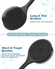 Picture of Manmihealth Silicone Back Scrubber(Thin Bristles) & Soft Bath Glove Set, Super-Cleaning Body Scrubber & Super-Lathering Shower Brush Combination, with a Free Hook. (Black)