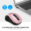 Picture of WisFox 2.4G Wireless Mouse for Laptop, Ergonomic Computer Mouse with USB Receiver and 3 Adjustable Levels, 6 Button Cordless Mouse Wireless Mice for Windows Mac PC Notebook (Pink)