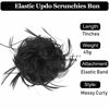 Picture of HMD Tousled Updo Messy Bun Hair Piece Hair Extension Ponytail With Elastic Rubber Band Updo Extensions Hairpiece Synthetic Hair Extensions Scrunchies Ponytail Hairpieces for Women(Tousled Updo Bun, Natural Black 2#)