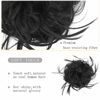 Picture of HMD Tousled Updo Messy Bun Hair Piece Hair Extension Ponytail With Elastic Rubber Band Updo Extensions Hairpiece Synthetic Hair Extensions Scrunchies Ponytail Hairpieces for Women(Tousled Updo Bun, Natural Black 2#)