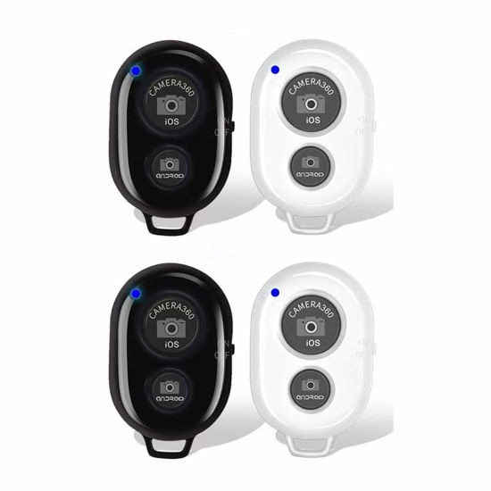 Picture of Wireless Camera Shutter Remote Control for Smart Phones- Compatible with iOS/Android (2 White+2 Black)