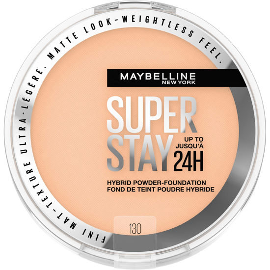 Picture of Maybelline New York Super Stay Up to 24HR Hybrid Powder-Foundation, Medium-to-Full Coverage Makeup, Matte Finish, 130, 1 Count