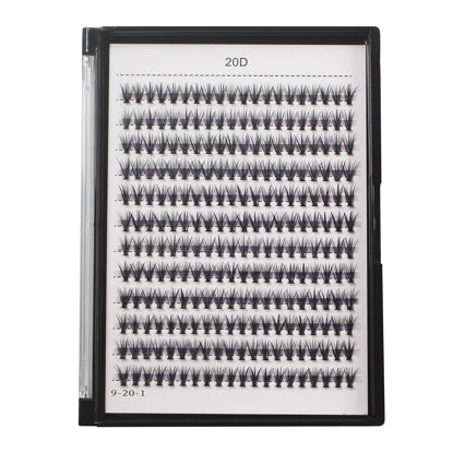 Picture of Bodermincer 20D/30D Cluster to Choose Large Tray 240pcs D Curl 8-22mm to Choose Professional Makeup Individual Cluster EyeLashes Grafting Fake False Eyelashes Eyelash Extension Individual Eyelash Bunche (20D-8mm)