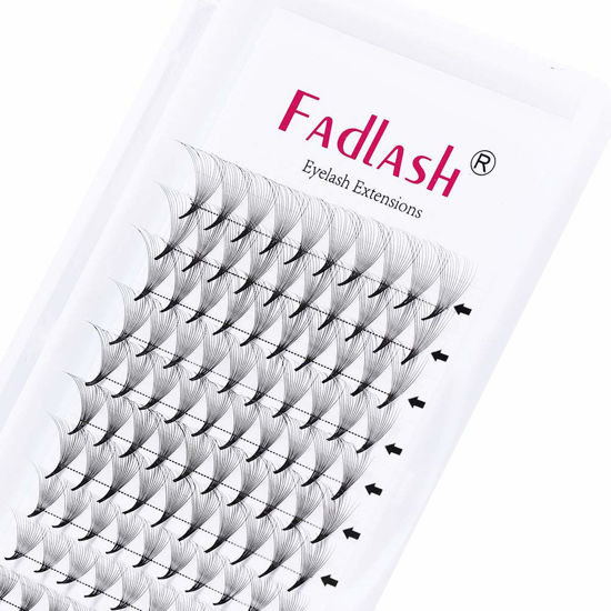 Picture of Premade Fans Eyelash Extensions 13D Lash Extensions 0.07 Thin Base Matte Black Long Stem Premade Lash Extensions Fans 8-20mm Length (13D-0.07-C, 13mm)