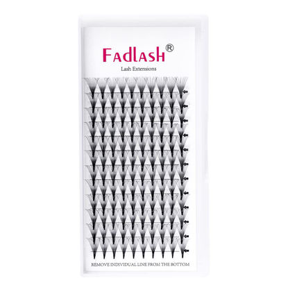 Picture of Volume Lash Extensions 15D 0.07 Premade Fans Eyelash Extensions Long Stem C D Curl Faux Mink Premade Lash Fans Thin Base Pro Point (15D-C-0.07, 13mm)