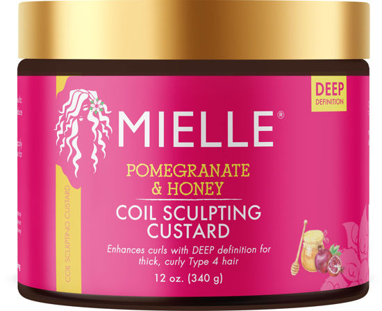 Picture of Mielle Organics Pomegranate & Honey Sculpting Custard, Natural Styling Cream Plus Moisture, For Curl, Wave, & Coil Definition for Natural or Relaxed Type 4 Hair, 12-Fluid Ounces