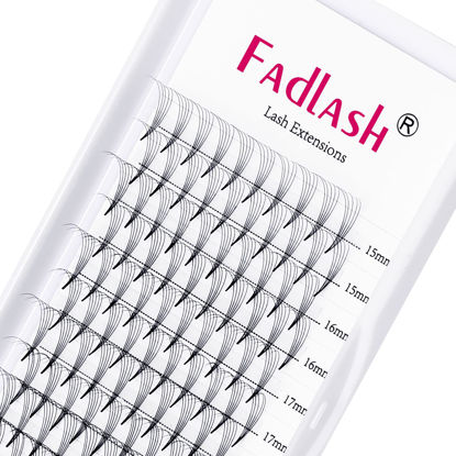 Picture of Eyelash Extensions Premade Fans Eyelash Extensions C CC D DD Curl Pointy Tip Pre Fan Eyelashes Premade Lash Extension Fans Volume Lash Extensions Pre Made Volume Lashes (5D-0.07DD, 15-20mm)