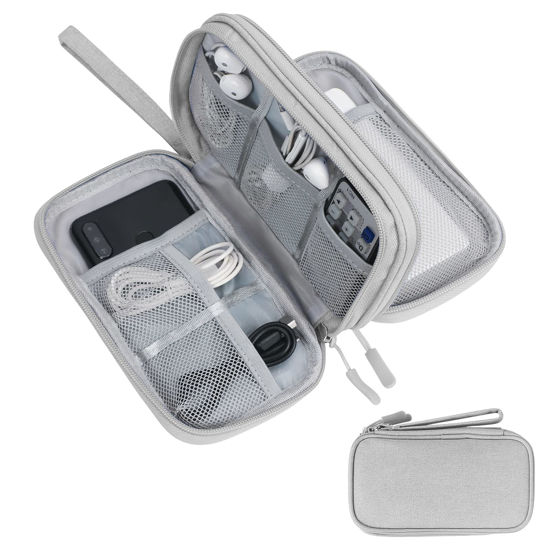 Picture of Skycase Travel Cable Organizer,Electronics Accessories Cases, All-in-One Storage Bag,[Waterproof] Accessories Carry Bag for USB Data Cable,Earphone Wire,Power Bank, Phone,Grey-1