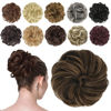 Picture of FESHFEN Messy Bun Hair Piece Hair Bun Scrunchies Synthetic Wavy Chignon Ponytail Hair Extensions Thick Updo Hairpieces for Women Girls 1PCS