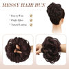 Picture of FESHFEN Hair Buns Hair Piece Hairpieces for Women Black Cherry Hair Scrunchies Thick Hair Extension Bun Messy Wavy Ponytail Scrunchy Updo Chignon 1PCS