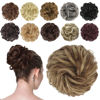 Picture of FESHFEN Messy Bun Hair Piece, Messy Hair Bun Scrunchies for Women Brown and Blonde Synthetic Wavy Curly Chignon Ponytail Hair Extensions Thick Updo Hairpiece for Daily Wear 1PCS