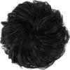 Picture of FESHFEN Messy Bun Hair Piece Hair Bun Scrunchies Natural Black Synthetic Wavy Chignon Ponytail Hair Extensions Thick Updo Hairpieces for Women Girls 1PCS