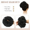 Picture of FESHFEN Messy Bun Hair Piece Hair Bun Scrunchies Natural Black Synthetic Wavy Chignon Ponytail Hair Extensions Thick Updo Hairpieces for Women Girls 1PCS