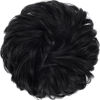 Picture of FESHFEN Messy Bun Hair Piece Hair Bun Scrunchies Synthetic Jet Black Wavy Chignon Ponytail Hair Extensions Thick Updo Hairpieces for Women Girls 1PCS