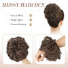 Picture of FESHFEN Hair Buns Hair Piece Hairpieces for Women Brown and Light Auburn Mixed Hair Scrunchies Thick Hair Extension Bun Messy Wavy Ponytail Scrunchy Updo Chignon 1PCS