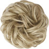 Picture of FESHFEN Hair Buns Hair Piece Hair Scrunchies for Women Thick Hair Extension Bun Messy Wavy Ponytail Hairpieces Updo Chignon 1PCS, Light Ash Brown & Bleach Blonde