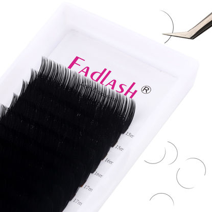 Picture of Lash Extension Silk Black CC Curl Lash Extensions Individual Eyelashes Long 0.20 Thickness Mixed Length Eyelash Extension Supplies Application-Friendly (0.12-D, 15-20mm Mix)