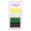 Picture of Colored Lash Extensions D Curl White Brown Yellow Green Mixed Color Eyelash Extension Supplies Classic Lash Extensions Premium Colored Lashes Extensions (Mixed Color 0.15-D, 16mmm)