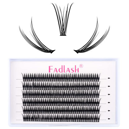 Picture of DIY Eyelash Extension Cluster Lashes 240pcs Individual Lashes D Curl 0.10 Natural Individual Lash Extensions False Eyelashes Wispy Makeup at Home (YW-0.10D, 13mm)