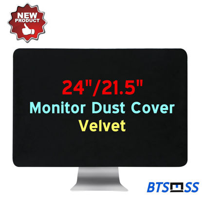 Picture of BTSELSS 21.5" 22" 23" 24" Computer Monitor Dust Cover,Black Screen Protective Sleeve Compatible with iMac 21.5-24 Inch Desktop Computer, Anti-Static Dustproof LCD/LED/HD Panel Case,Velvet