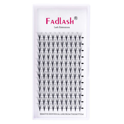 Picture of Pre Made Eye Lash Extension Fans 10D Premade Volume Eyelash Extensions 0.07 Thinkness D Durly Premade Lash Fans Pointed Base Middle Stem Eyelash Extension (10D-0.07D, 9mm)