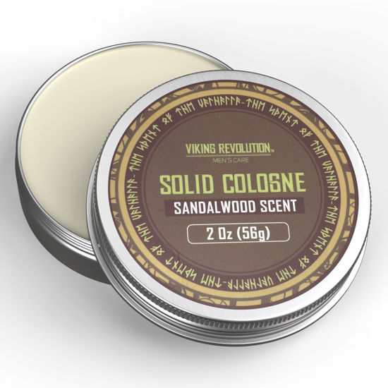 Picture of Viking Revolution Sandalwood Mens Solid Cologne Men 2 Oz - Men Solid Perfume with Sandalwood Cologne for Men - Balm Cologne for Mens Cologne Balm Travel Cologne Wax (1 pack, Sandalwood)