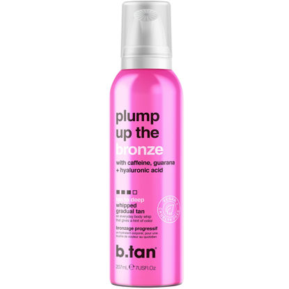 Picture of b.tan Dark Gradual Self Tanner Whip | Plump Up the Bronze - Lightweight, Daily Aerosol Foam to Build a Deep, Dark Bronzed Everyday Glow, Enriched With Hyaluronic Acid + Guarana For Plump, Juicy Skin, Vegan, Cruelty & Paraben Free, 7 Fl Oz