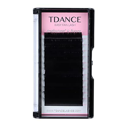 Picture of TDANCE Eyelash Extension Supplies Rapid Blooming Volume Eyelash Extensions Thickness 0.1 CC Curl Mix 14-19mm Easy Fan Volume Lashes Self Fanning Individual Eyelashes Extension (CC-0.1,14-19mm)