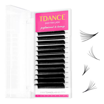 Picture of TDANCE Eyelash Extension Supplies Rapid Blooming Volume Eyelash Extensions Thickness 0.07 DD Curl Mix 8-15mm Easy Fan Volume Lashes Self Fanning Individual Eyelashes Extension (DD-0.07,8-15mm)