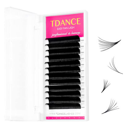 Picture of TDANCE Eyelash Extension Supplies Rapid Blooming Volume Eyelash Extensions Thickness 0.05 C Curl 16mm Easy Fan Volume Lashes Self Fanning Individual Eyelashes Extension (C-0.05,16mm)