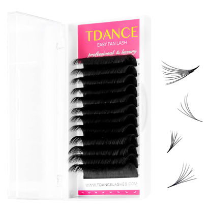 Picture of TDANCE Eyelash Extension Supplies Rapid Blooming Volume Eyelash Extensions Thickness 0.03 C Curl Mix 20-25mm Easy Fan Volume Lashes Self Fanning Individual Eyelashes Extension (C-0.03,20-25mm)