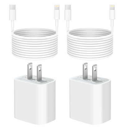 Picture of 10 Ft iPhone Fast Charger【Apple MFi-Certified】 2-Pack 20W Super Fast Charger cargador with Long Fast Charging Cable for iPhone 14/13/12/11 Pro Max,14 Plus,Mini,Pro/XS/SE/XR/iPad