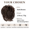 Picture of CJL HAIR Large Messy Bun Hair Piece Wavy Curly Scrunchies Synthetic Chignon Ponytail Hair Extensions Thick Updo Hairpieces for Women (Curly, Straight, Dark Brown)