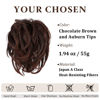 Picture of CJL HAIR Large Messy Bun Hair Piece Wavy Curly Scrunchies Synthetic Chignon Ponytail Hair Extensions Thick Updo Hairpieces for Women (Curly, Straight, Chocolate Brown and Auburn Tips)