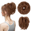 Picture of CJL HAIR Large Messy Bun Hair Piece Wavy Curly Scrunchies Synthetic Chignon Ponytail Hair Extensions Thick Updo Hairpieces for Women (Curly, Straight, Light Auburn)