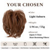 Picture of CJL HAIR Large Messy Bun Hair Piece Wavy Curly Scrunchies Synthetic Chignon Ponytail Hair Extensions Thick Updo Hairpieces for Women (Curly, Straight, Light Auburn)