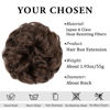 Picture of CJL HAIR Ginger Brown Messy Bun Large Scrunchies Wavy Curly Synthetic Ponytail Hair Extensions Thick Updo Hair Pieces for Kids Women Girls 1 PCS