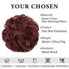 Picture of CJL HAIR Messy Bun Hair Piece Wavy Curly Scrunchies Synthetic Ponytail Hair Extensions Burgundy Large Thick Updo Hairpieces for Women Girls Kids 1 PCS