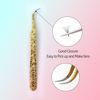 Picture of VAVALASH Lash Tweezers For Eyelash Extensions Yellow Ice Crack Curved Tweezers For Making Volume And Classic Fans 1 PCS Professional Individual Lashes Tweezer (Yellow, V04）