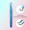 Picture of VAVALASH Lash Tweezers For Eyelash Extensions Blue Ice Crack Volume Boot Tweezers For Making Volume And Classic Fans 1 PCS Professional Individual Lashes Tweezer (Blue, V02）