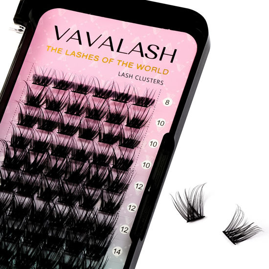 Picture of VAVALASH Lash Clusters 72 PCS DIY Eyelash Cluster Extension Soft Thin Band 72 Clusters Lashes Extensions C/D Curl Clusters Eyelashes Volume Wispy Individual Lashes Cluster (VY21, D Curl-8-16Mix)