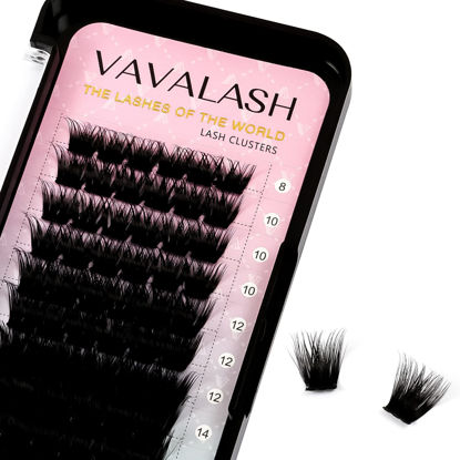 Picture of VAVALASH Lash Clusters 72 PCS DIY Eyelash Cluster Extension Light and Soft 72 Clusters Lashes Extensions Easy Full Mega Volume Lashes C/D Curl Cluster Eyelashes (VY19, C Curl-8-16mm Mix)