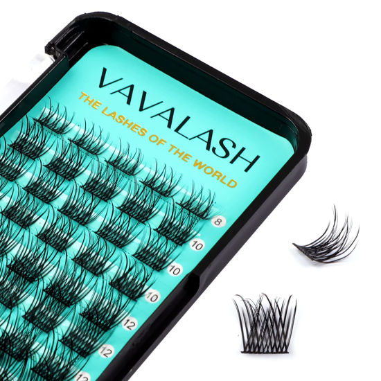 Picture of VAVALASH Individual Cluster Lashes 60 PCS DIY Eyelash Extension Light and Soft Faux Mink Slik Lash Clusters Easy Full Lash Extensions DIY at Home (V03, C Curl-10mm)