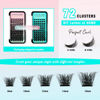 Picture of VAVALASH Individual Cluster Lashes 72 PCS DIY Eyelash Extension Light and Soft Faux Mink Slik Lash Clusters Easy Full Lash Extensions DIY at Home (V01, D Curl-16mm)