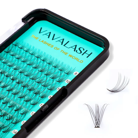 Picture of VAVALASH Individual Cluster Lashes 120 PCS DIY Eyelash Extension Light and Soft Faux Mink Slik Lash Clusters Easy Full Lash Extensions DIY at Home (Cluster-10D-C-8-16mm Mix)